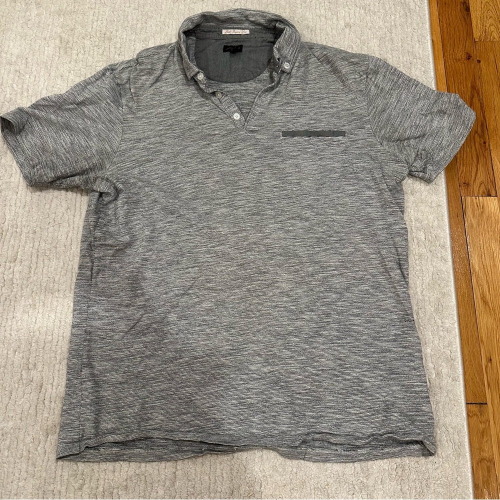 Good Man Brand Heather Gray Short Sleeve Polo